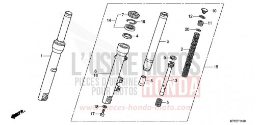 FOURCHETTE AVANT SH125C de 2012